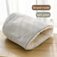 HKM-5542845 Cotton Velvet Cat Nest in Round Large Barrel Design - Soft and Cozy for Cats