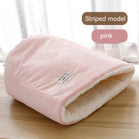 HKM-5542845 Cotton Velvet Cat Nest in Round Large Barrel Design - Soft and Cozy for Cats