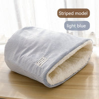 HKM-5542845 Cotton Velvet Cat Nest in Round Large Barrel Design - Soft and Cozy for Cats