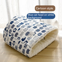 HKM-5542845 Cotton Velvet Cat Nest in Round Large Barrel Design - Soft and Cozy for Cats