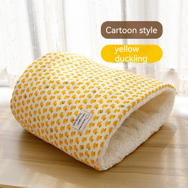HKM-5542845 Cotton Velvet Cat Nest in Round Large Barrel Design - Soft and Cozy for Cats