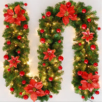 HKM-554323 Green Decorative Rattan Christmas Cane, 2.7m Long, 25cm Wide, Ideal for Holiday Displays