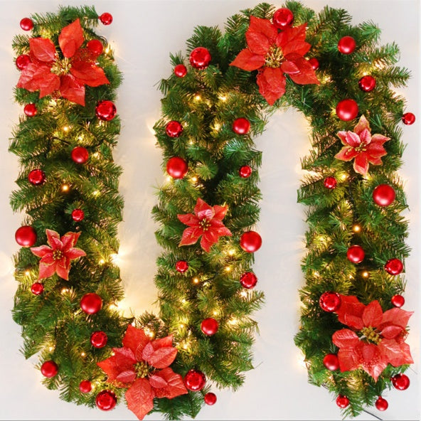 HKM-554323 Green Decorative Rattan Christmas Cane, 2.7m Long, 25cm Wide, Ideal for Holiday Displays