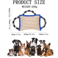 HKM-5543613 Durable Tear-Resistant Jute Bite Pillow with 3 Handles for Dog Training