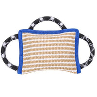 HKM-5543613 Durable Tear-Resistant Jute Bite Pillow with 3 Handles for Dog Training