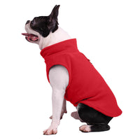 HKM-5543869 Fluffy Polar Fleece Dog Hoodie - Warm Solid Color Sweater for Small to Medium Dogs