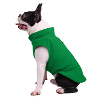 HKM-5543869 Fluffy Polar Fleece Dog Hoodie - Warm Solid Color Sweater for Small to Medium Dogs