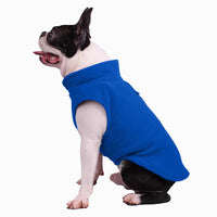 HKM-5543869 Fluffy Polar Fleece Dog Hoodie - Warm Solid Color Sweater for Small to Medium Dogs