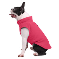 HKM-5543869 Fluffy Polar Fleece Dog Hoodie - Warm Solid Color Sweater for Small to Medium Dogs