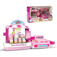 HKM-554387 Electric Cash Register Ice Cream Shop Toy Set for Kids Ages 2-7