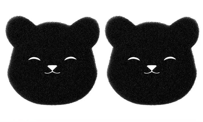 HKM-5544381 Reusable Bear Shape Cleaning Sponge Balls for Laundry & Pet Hair Remover - 2 Pack