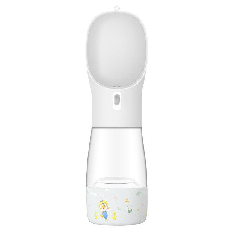 HKM-5544637 Portable Dog Water Bottle and Bowl with High-Temperature Resistant Plastic, 458ml Capacity, Easy to Clean and Use, Available in Four Colors