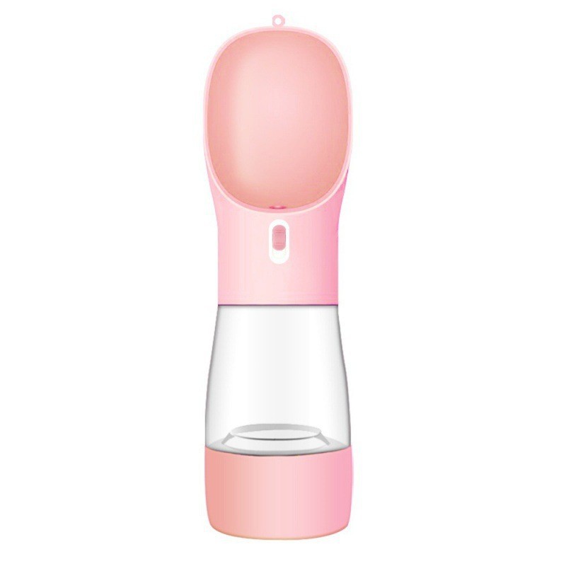 HKM-5544637 Portable Dog Water Bottle and Bowl with High-Temperature Resistant Plastic, 458ml Capacity, Easy to Clean and Use, Available in Four Colors