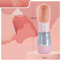 HKM-5544637 Portable Dog Water Bottle and Bowl with High-Temperature Resistant Plastic, 458ml Capacity, Easy to Clean and Use, Available in Four Colors