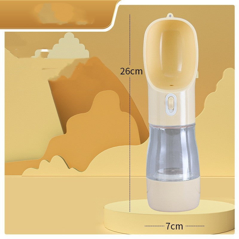 HKM-5544637 Portable Dog Water Bottle and Bowl with High-Temperature Resistant Plastic, 458ml Capacity, Easy to Clean and Use, Available in Four Colors