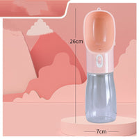 HKM-5544637 Portable Dog Water Bottle and Bowl with High-Temperature Resistant Plastic, 458ml Capacity, Easy to Clean and Use, Available in Four Colors