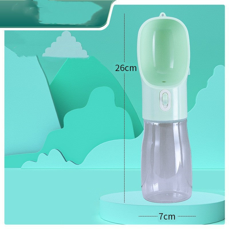 HKM-5544637 Portable Dog Water Bottle and Bowl with High-Temperature Resistant Plastic, 458ml Capacity, Easy to Clean and Use, Available in Four Colors