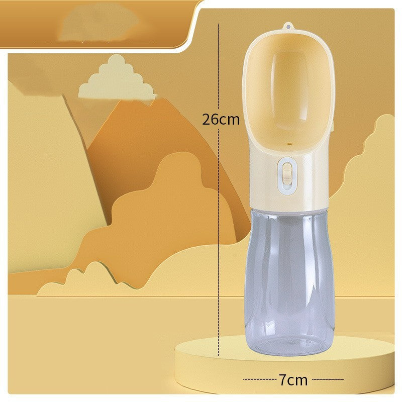 HKM-5544637 Portable Dog Water Bottle and Bowl with High-Temperature Resistant Plastic, 458ml Capacity, Easy to Clean and Use, Available in Four Colors