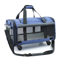 HKM-5545021 Foldable Universal Travel Cat Carrier with Padded Base and Multi-functional Pockets