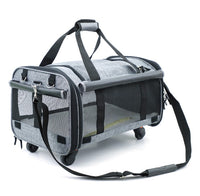 HKM-5545021 Foldable Universal Travel Cat Carrier with Padded Base and Multi-functional Pockets