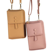HKM-554579 Women's Solid Color Crossbody Shoulder Bag - Multi-Purpose Canvas Pannier with Zipper Compartments