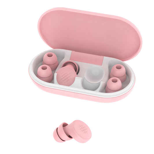 HKM-554771 Comfortable Silicone Earplugs for Sleep - Noise Reduction in Milky White, Black, Lavender, and Pink