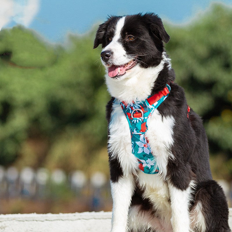 HKM-5547837 Camouflage Dog Chest Strap with Reflective Material and Hand-Holding Rope