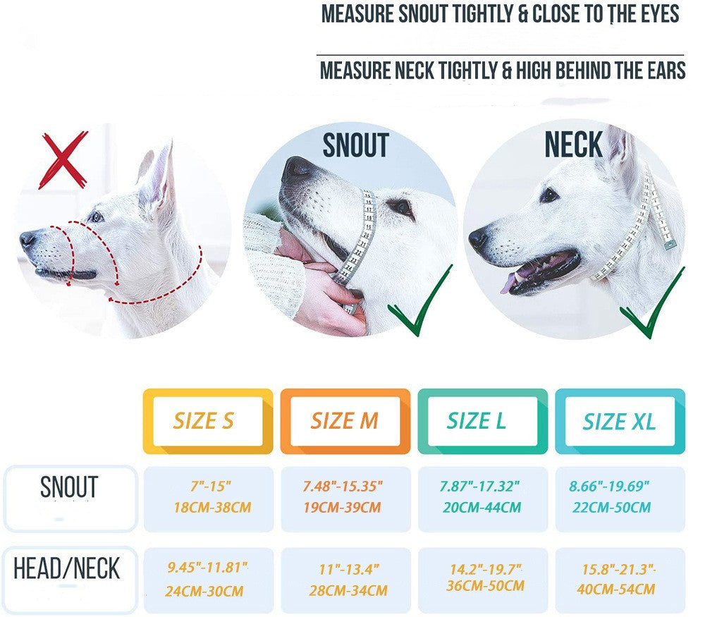 HKM-5548221 Nylon Dog Muzzle for Controlling Barking and Biting - Available in Red, Blue, Orange, Sizes S-XL