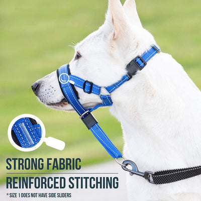 HKM-5548221 Nylon Dog Muzzle for Controlling Barking and Biting - Available in Red, Blue, Orange, Sizes S-XL