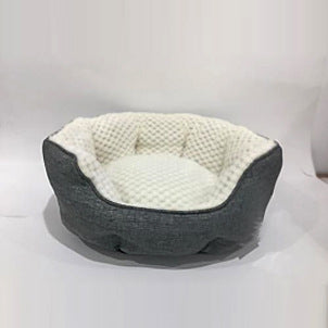 HKM-5548605 Cozy High Rest Nest Cat Bed with Backrest for Small and Medium Pets - Dark Gray, 50x50x20CM