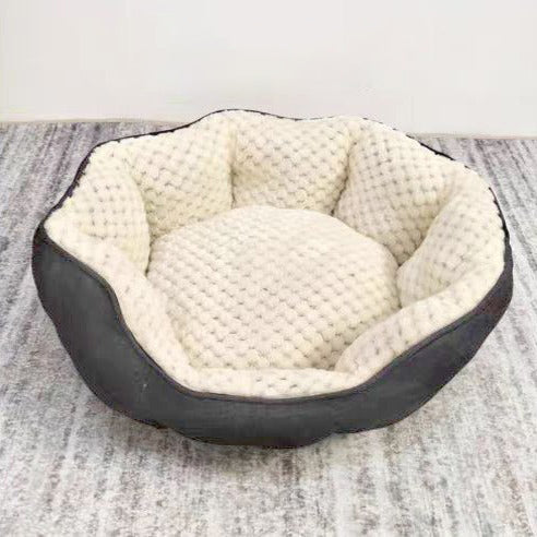 HKM-5548605 Cozy High Rest Nest Cat Bed with Backrest for Small and Medium Pets - Dark Gray, 50x50x20CM
