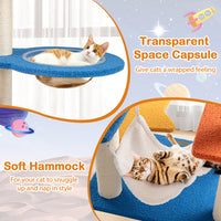 HKM-5548733 Space-Themed 49-Inch Cat Tree with UFO Perch, Sisal Scratching Posts, and Multiple Resting Areas