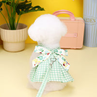 HKM-5549117 Pink and Light Green Plaid Patchwork Corset Dress for Pets