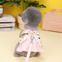 HKM-5549117 Pink and Light Green Plaid Patchwork Corset Dress for Pets