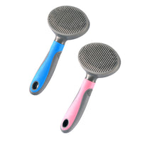 HKM-5550141 Pet Grooming Steel Needle Brush - Durable Plastic Handle in Blue and Pink