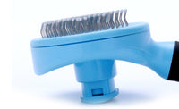 HKM-5550141 Pet Grooming Steel Needle Brush - Durable Plastic Handle in Blue and Pink