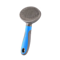 HKM-5550141 Pet Grooming Steel Needle Brush - Durable Plastic Handle in Blue and Pink