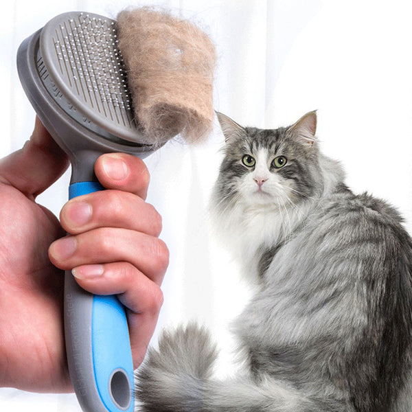 HKM-5550141 Pet Grooming Steel Needle Brush - Durable Plastic Handle in Blue and Pink