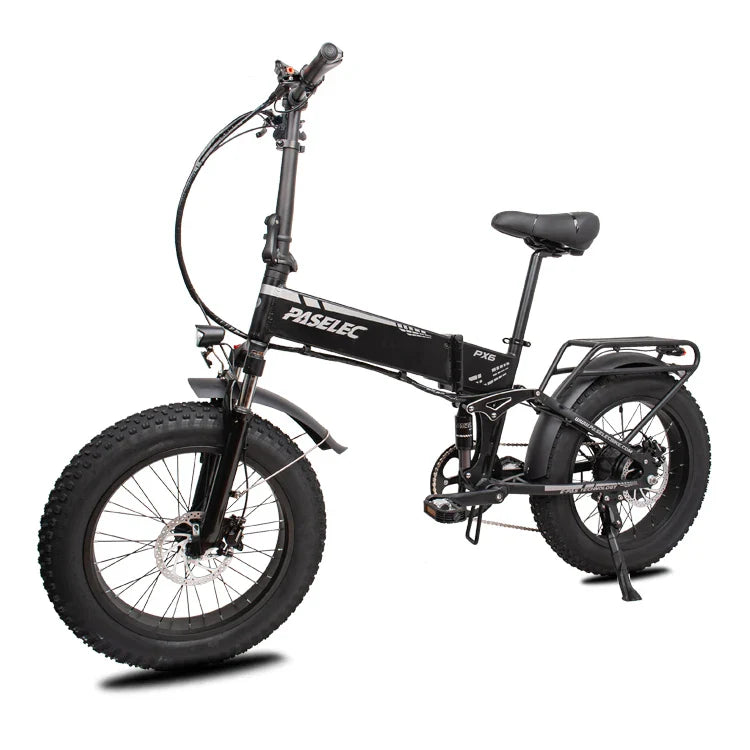 HKM-555027 PASELEC PX6 Retro Vintage Electric Off-Road Bicycle with 20" Fat Tires and 9-Speed Gears