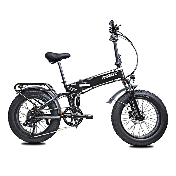HKM-555027 PASELEC PX6 Retro Vintage Electric Off-Road Bicycle with 20" Fat Tires and 9-Speed Gears