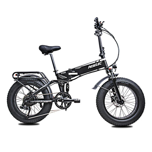 HKM-555027 PASELEC PX6 Retro Vintage Electric Off-Road Bicycle with 20" Fat Tires and 9-Speed Gears