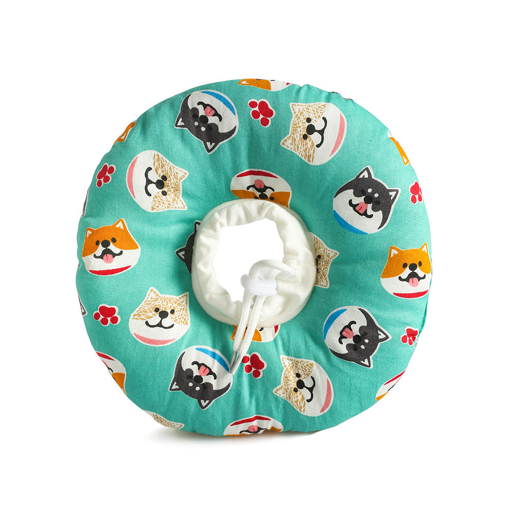HKM-5550525 Adjustable Soft Pet Recovery Collar for Dogs and Cats - Donut Shape Elizabethan Protective Cone for Wound Healing