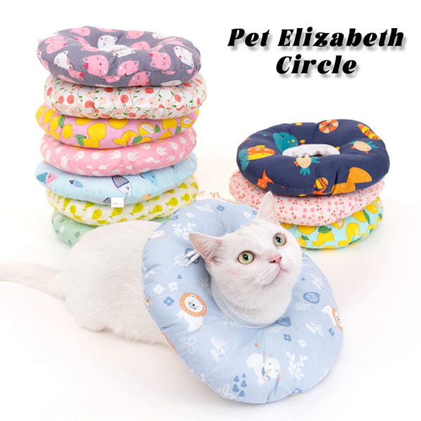 HKM-5550525 Adjustable Soft Pet Recovery Collar for Dogs and Cats - Donut Shape Elizabethan Protective Cone for Wound Healing