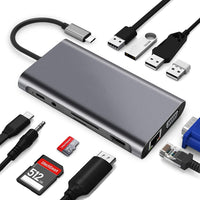 HKM-555091 11-in-1 Type-C Docking Station with HDMI and Network Card All-in-One Converter