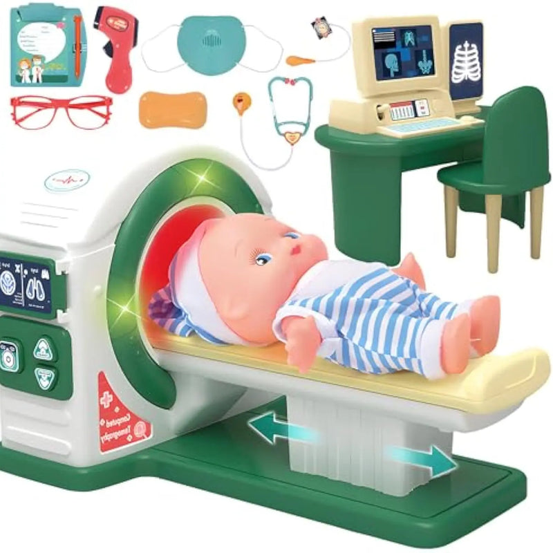 HKM-555219 Kids Doctor Playset with Toy Stethoscope and Medical Tools for Pretend Play Ages 5 and Up