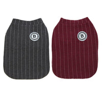 HKM-5552701 Warm Cotton Bulldog Baseball Sweatshirt for Small Dogs - Burgundy & Dark Grey