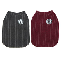 HKM-5552701 Warm Cotton Bulldog Baseball Sweatshirt for Small Dogs - Burgundy & Dark Grey