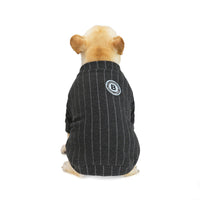 HKM-5552701 Warm Cotton Bulldog Baseball Sweatshirt for Small Dogs - Burgundy & Dark Grey