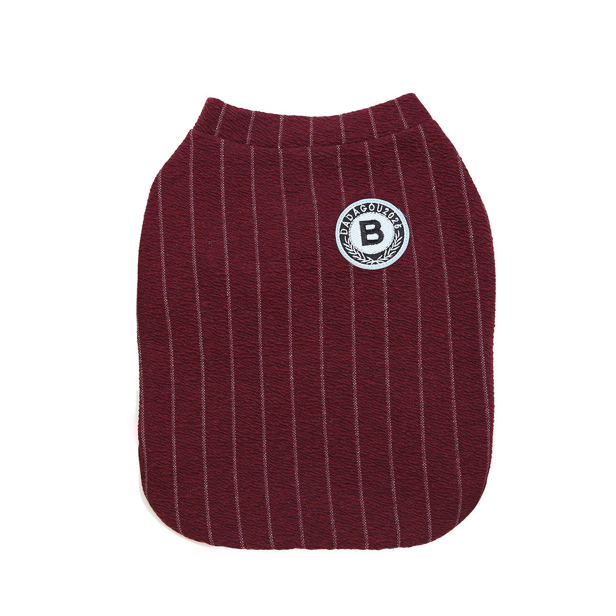 HKM-5552701 Warm Cotton Bulldog Baseball Sweatshirt for Small Dogs - Burgundy & Dark Grey