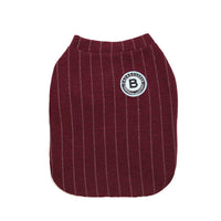 HKM-5552701 Warm Cotton Bulldog Baseball Sweatshirt for Small Dogs - Burgundy & Dark Grey